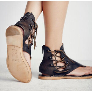 Baske for Free people nomad brown leather lace up sandals